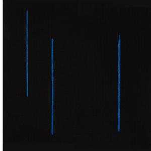 Structure with blue line (Triptychon), Mischtechnik, 3x 50 x 50 cm, 2014