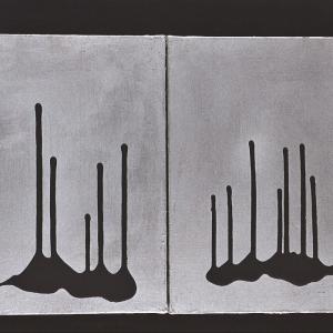 Abstract XXXIIII, Mischtechnik auf Leinwand, 2005, 2x40x40cm