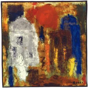 Abstract XVIII, Mischtechnik auf Leinwand, 2003, 60x60cm