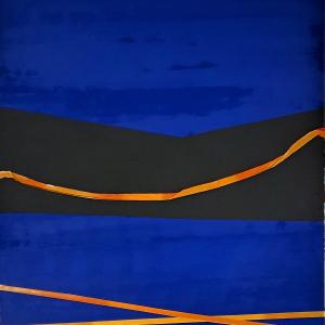 Couloured stripes on structure, 140 x 120 cm, mixed technik on canvas