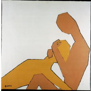 Couple II3, Mischtechnik auf Leinwand, 2003, 100x100cm