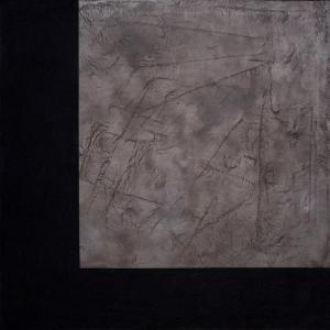 Zeitlos XI, Graphit, Wachs, Strukturmasse, Sand auf Leinwand, 70 x 70 cm, 2012
