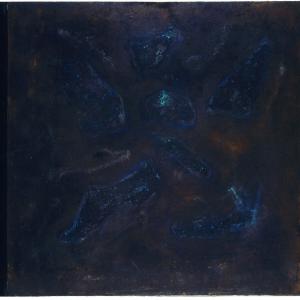 Meditative IV, Mischtechnik auf Leinwand, Frontal Shakra, 2002