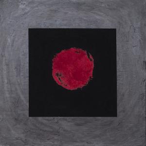 Struktur und Rot, Mischtechnik, 60 x 60 cm, 2014