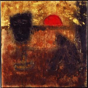 HIV, MIschtechnik auf Leinwand, 2001, 100x100cm