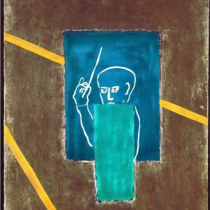 Dirigent, Mischtechnik auf Leinwand, 2001, 130x97cm